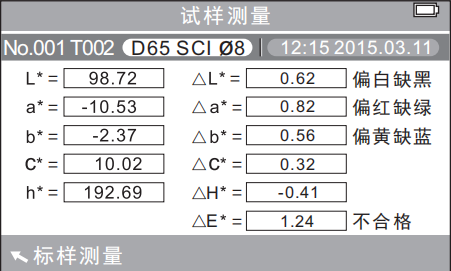 試樣測(cè)量界面