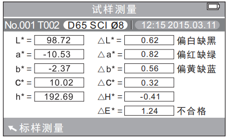 測(cè)量界面